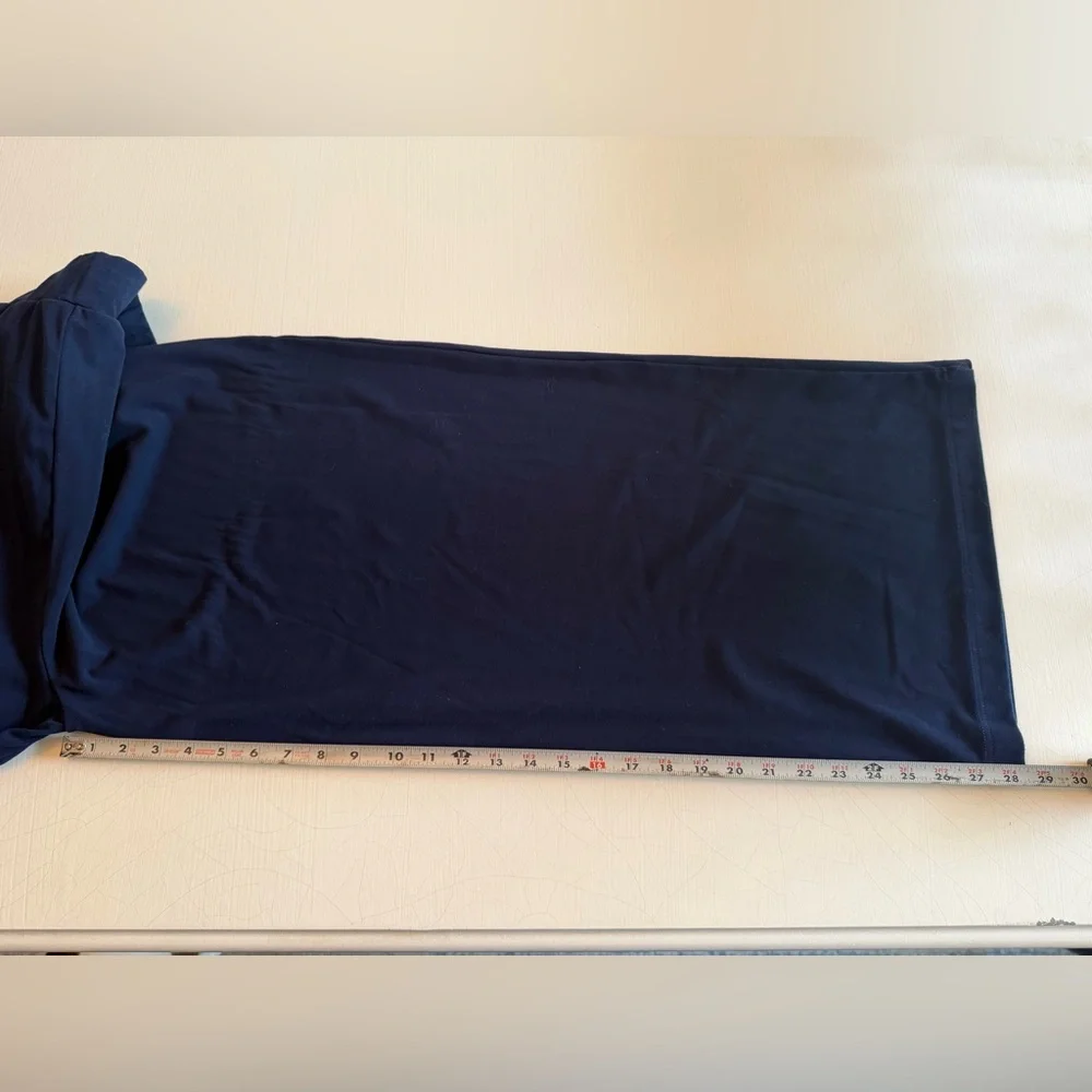 Cozy Earth Women's Bamboo Stretch-Knit Wide Leg Pant Navy Blue XL - Picture 10 of 11